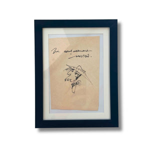 Lucky Luke – Dessin, signé par Morris – Dédicace format : 19 × 11 cm.