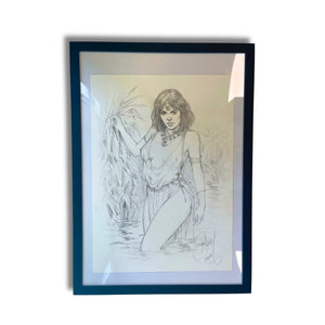 DELABY Philippe – Dessin « Murena » (dédicace) - Rare - 24 x 21 cm