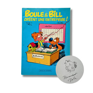 Boule et Bill créent une entreprise !, dédicace, signée par Jean Roba — 1986