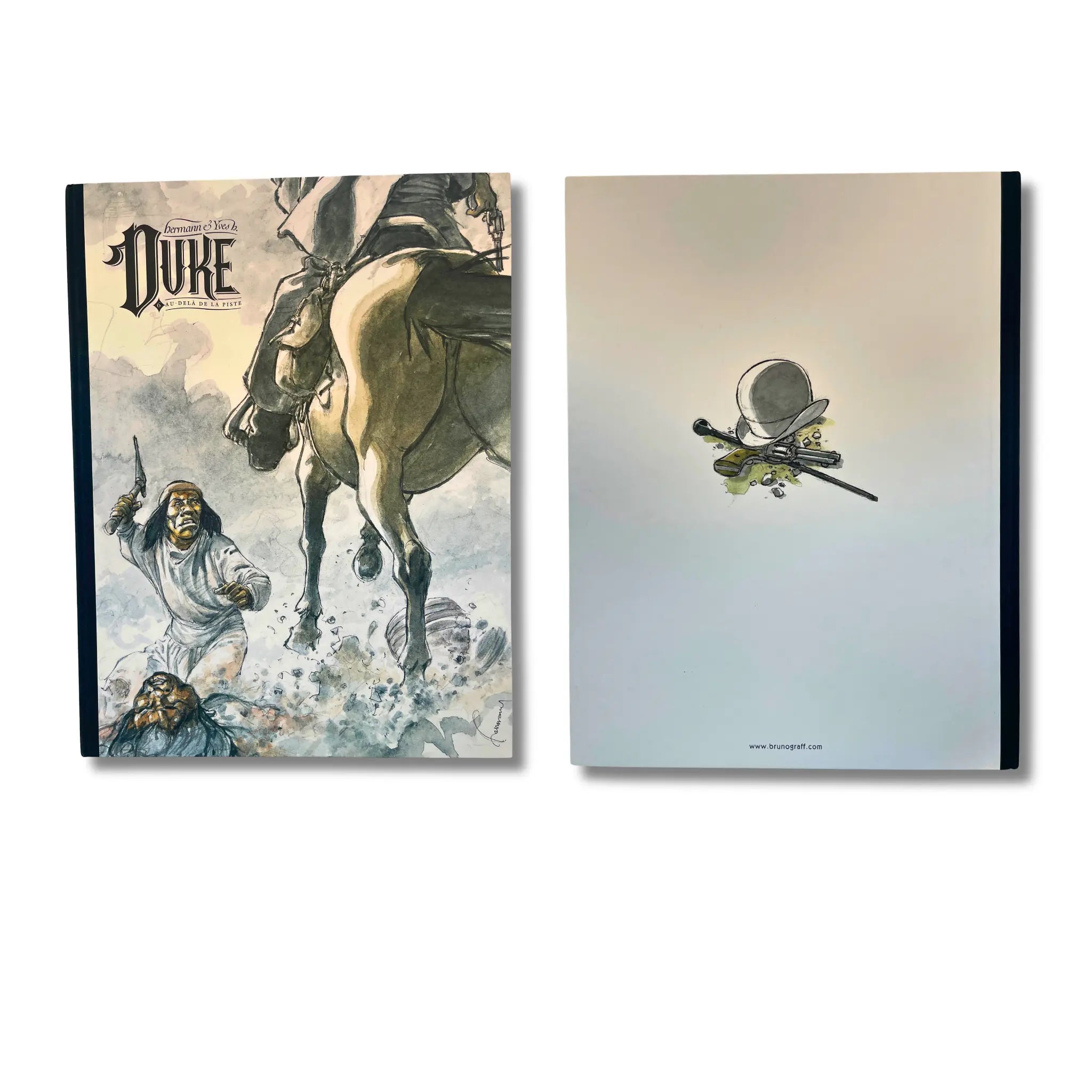 Tirage de luxe - Duke - 6. Au-delà de la piste – deux dédicaces Hermann, avec trois ex-libris