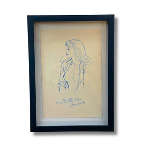 Julie Wood – Dessin, signé par Jean Graton - Dédicace, Format : 17 x 25 cm