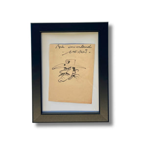 Lucky Luke–Dessin de personnage Joe Dalton, signé par Morris– Dédicace 12 × 10 cm