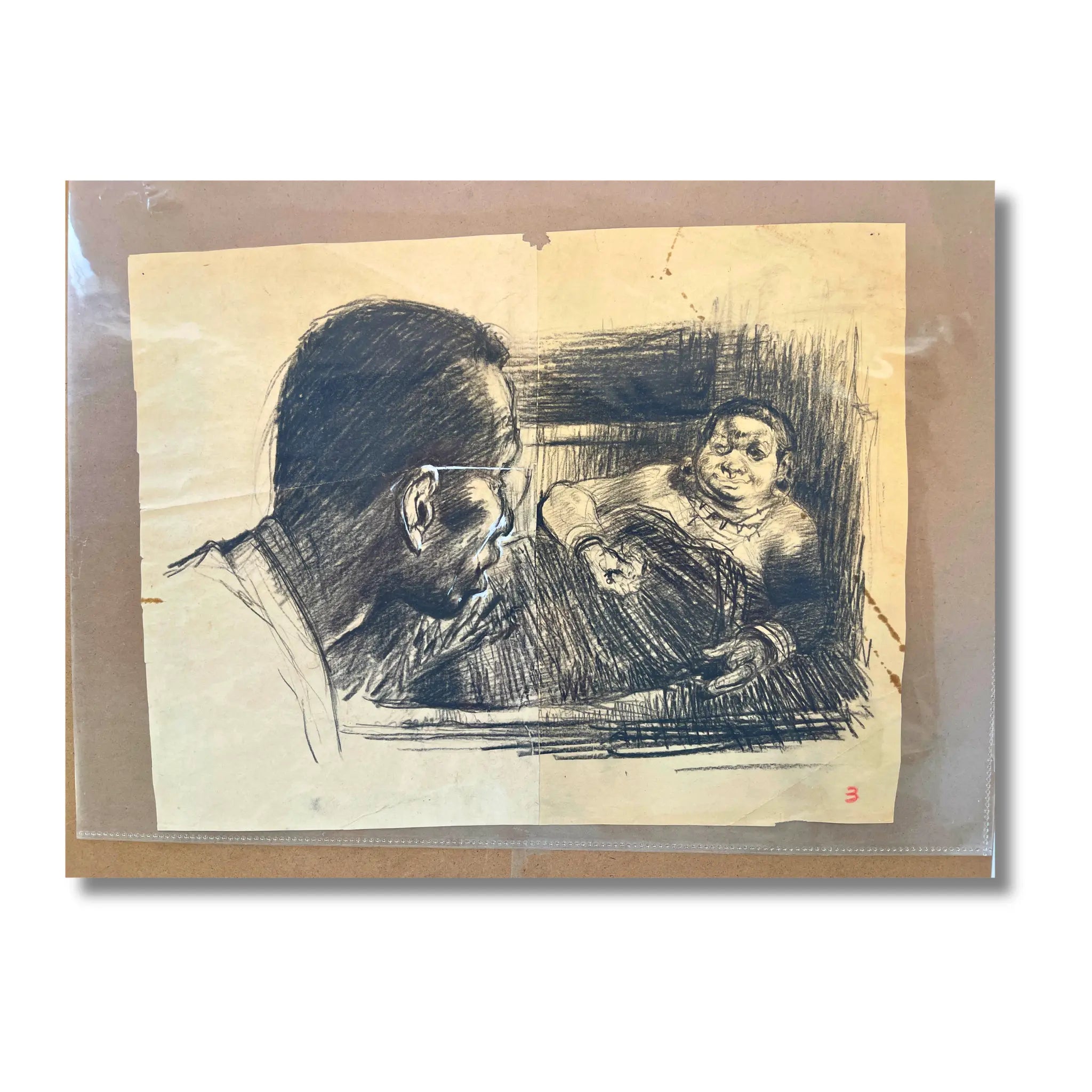 Dessin de René Follet – Dédicace - Format : 30 x 21 cm