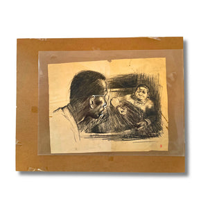 Dessin de René Follet – Dédicace - Format : 30 x 21 cm