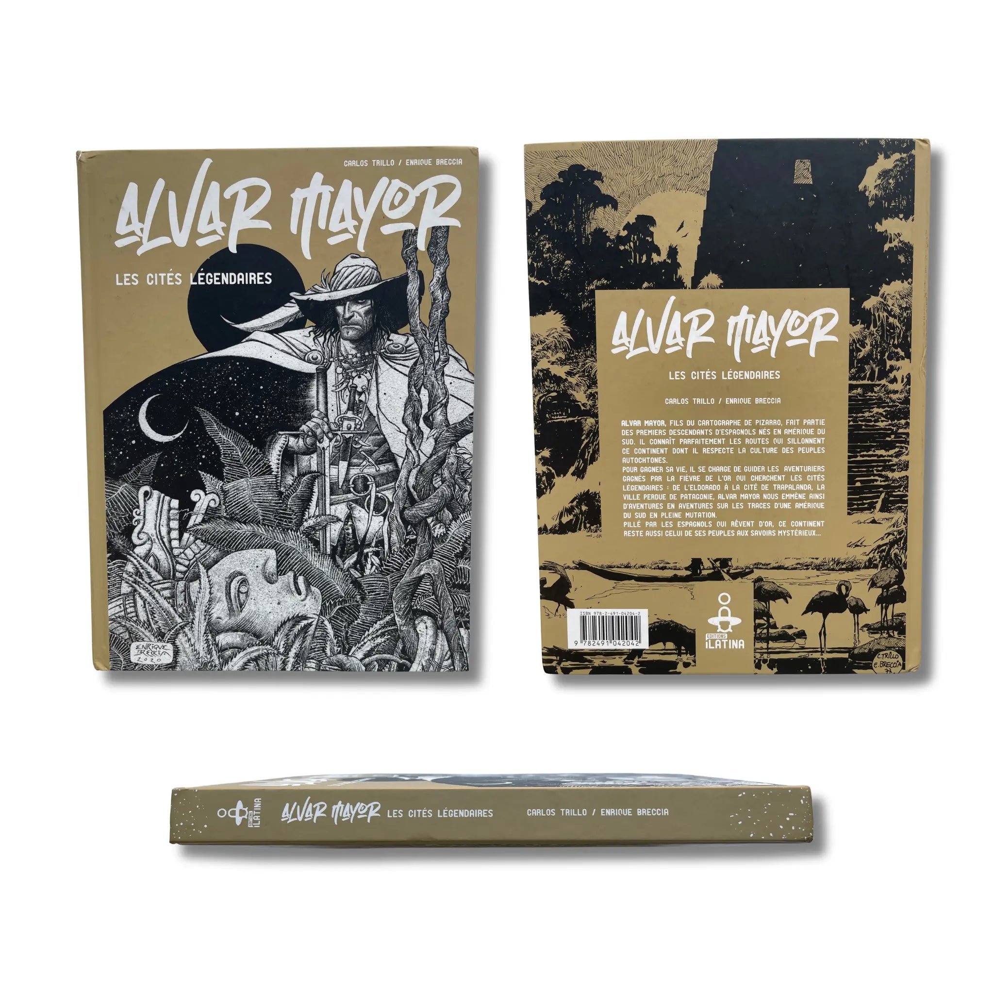 Intégrale Alvar Mayor – T. 1, 2 et 3, avec deux dédicaces, signées par Enrique Breccia avec Lithographie, numérotée signée — EO 2020-2021