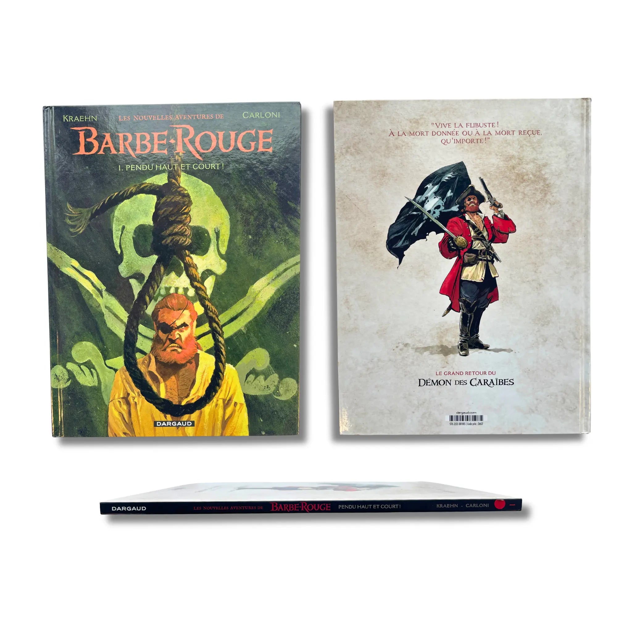 Barbe-Rouge T.1, T.2 et T.3 – trois dédicaces en couleur, signées par Carloni avec ex-libris EO 2021-2022-2023