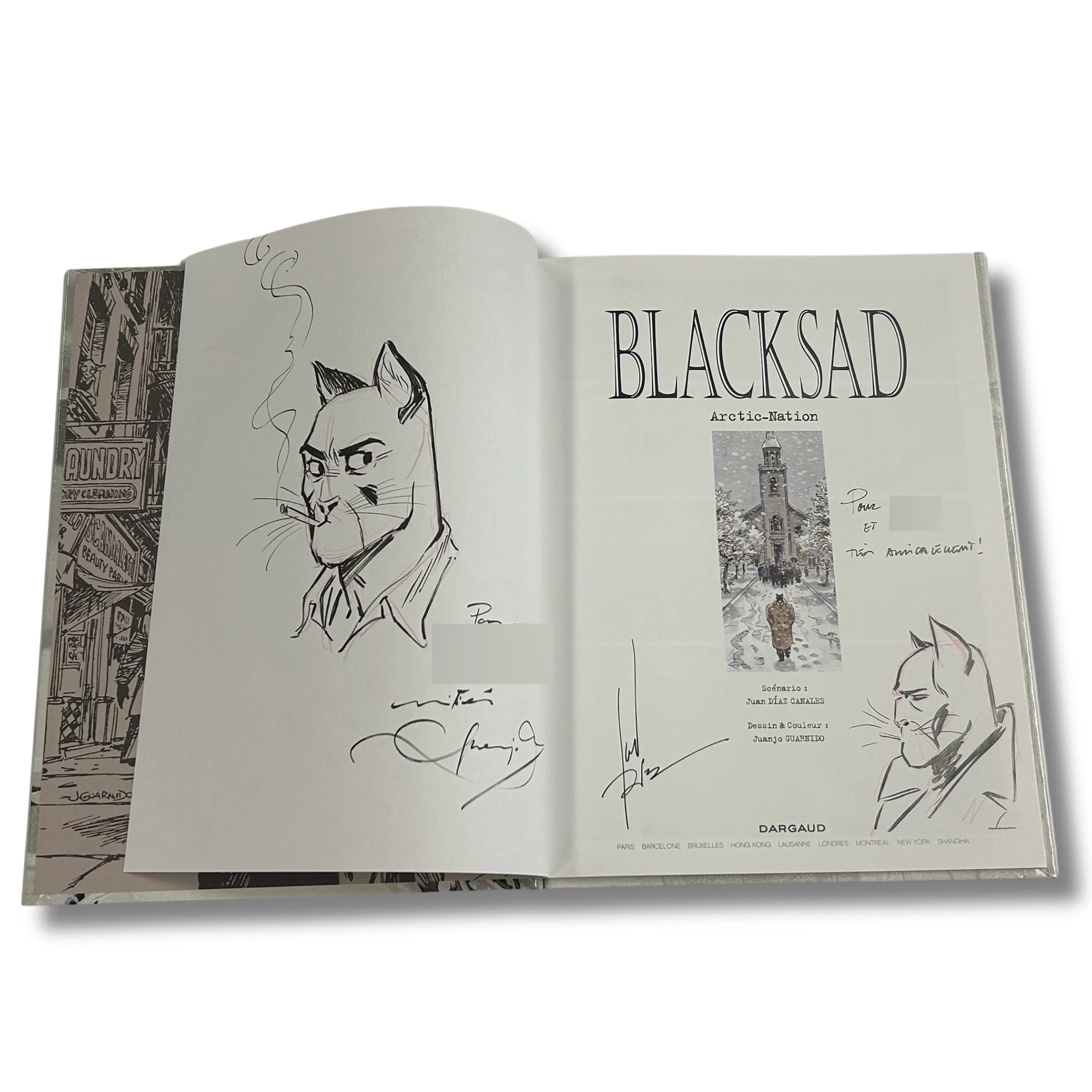 Blacksad, Tome 2 : Arctic-Nation - Dédicace de Guarnido & Canalès avec ex-libris signé - 2014