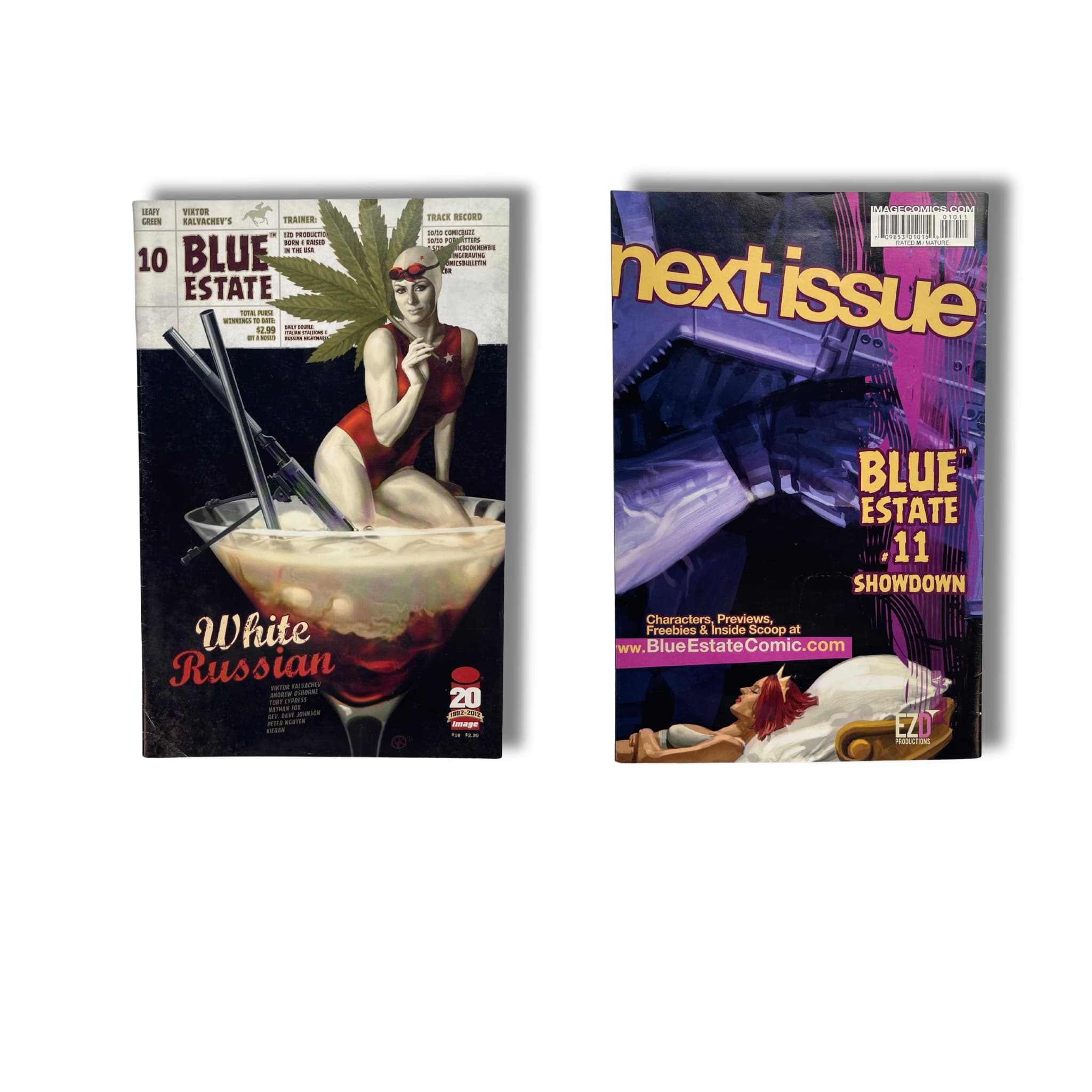 Blue Estate – Tomes 1 à 4, avec 3 dédicaces de Viktor Kalvachev et 2 affiches — EO 2011–13