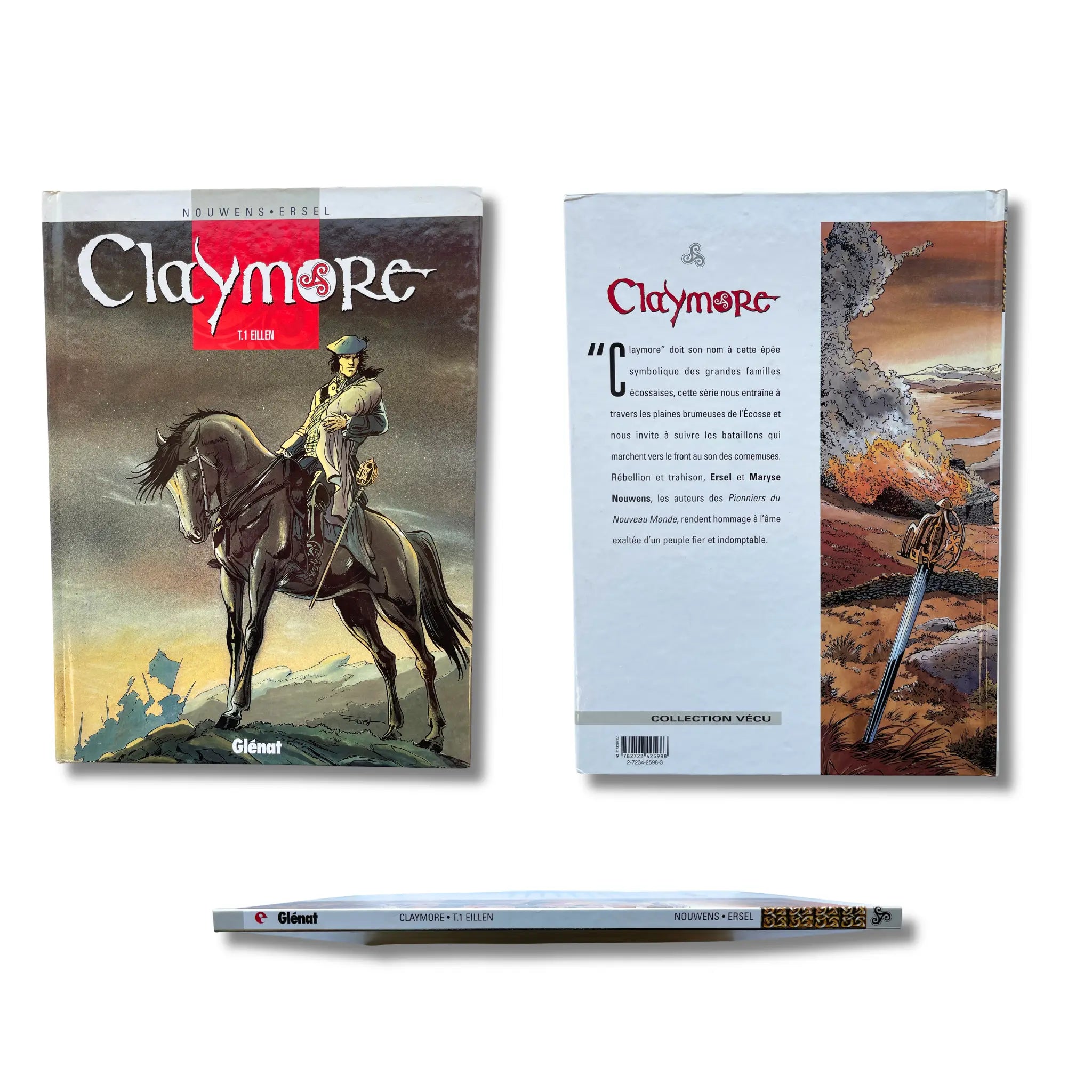 Claymore - 1. Eillen - Dédicace en couleur de Ersel avec ex-libris signé et numéroté - EO 1999