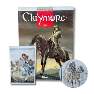 Claymore - 1. Eillen - Dédicace en couleur de Ersel avec ex-libris signé et numéroté - EO 1999