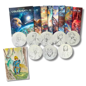Colonisation – Tomes 1 à 8, huit dédicaces, signées par Vincenzo Cucca avec dessin original — EO / Réé 2018 à 2024