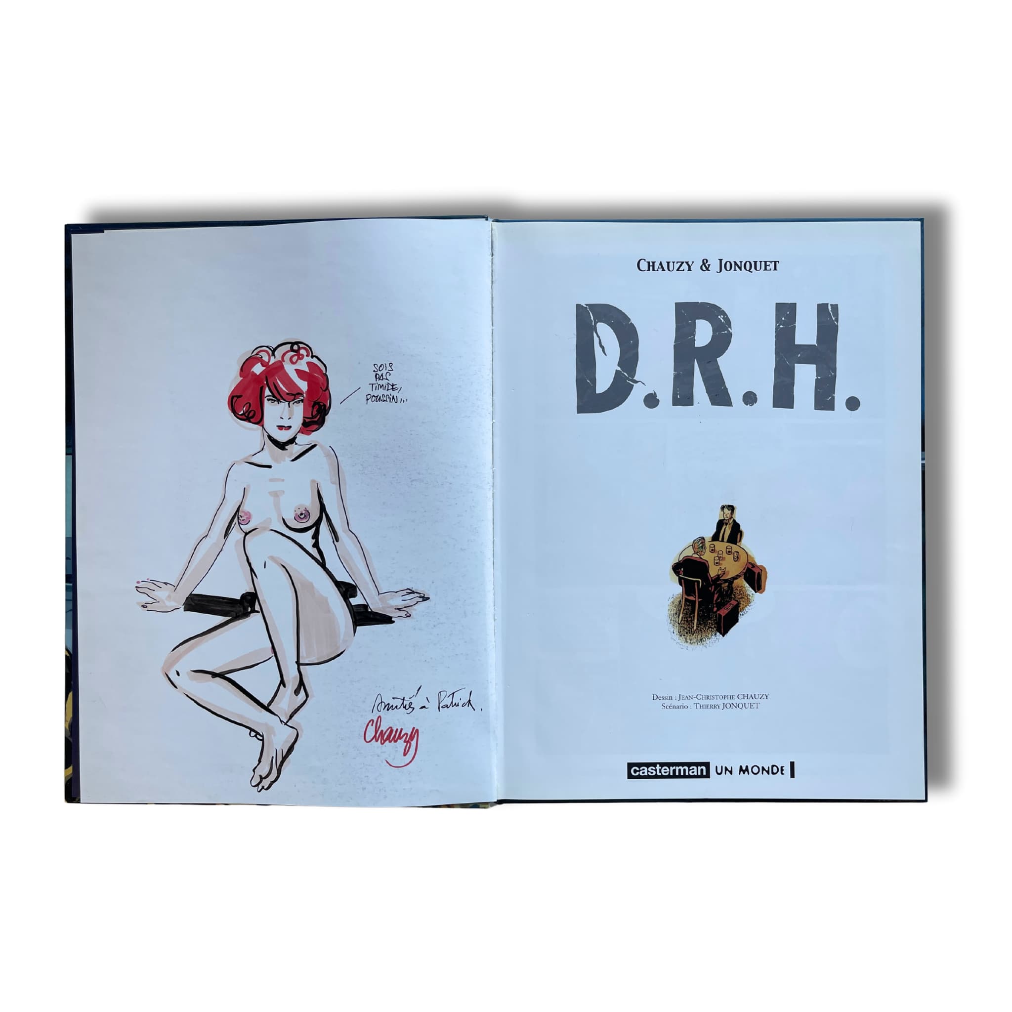 D.R.H. - Dédicace colorée de Chauzy avec ex-libris signé - EO 2004