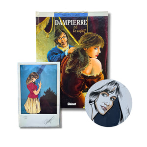 Dampierre - 6. Le captif, dédicace en couleur signée par Pierre Legein, avec ex-libris signé — EO 1996