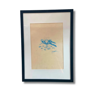 Original dessin Les Monstres de Franquin – Dédicace avec cadre, Format : 30 x 21 cm
