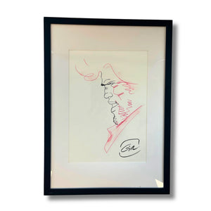GIRAUD – dessin original de la série BD Lieutenant Blueberry, signé - 30 × 21 cm