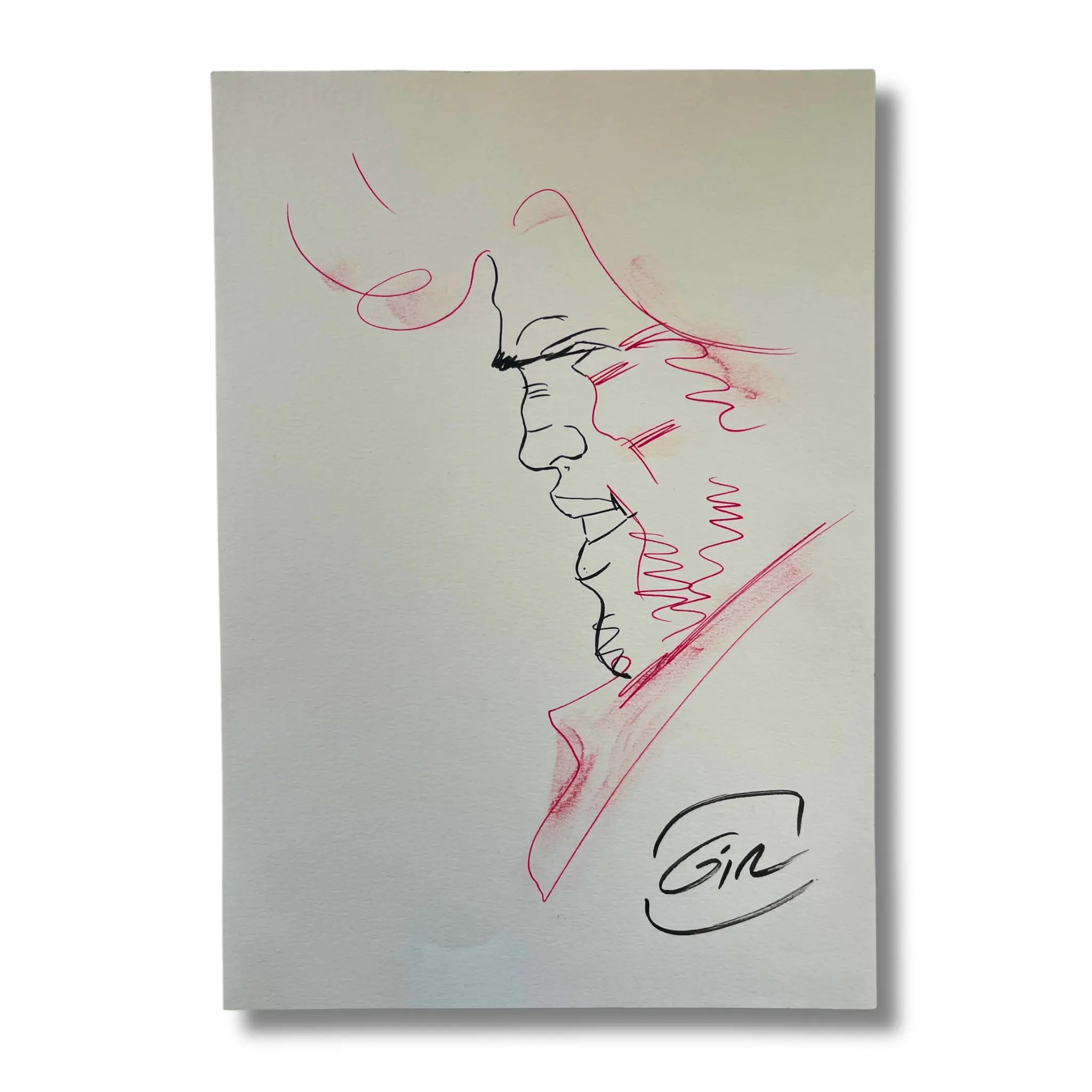 GIRAUD – dessin original de la série BD Lieutenant Blueberry, signé - 30 × 21 cm
