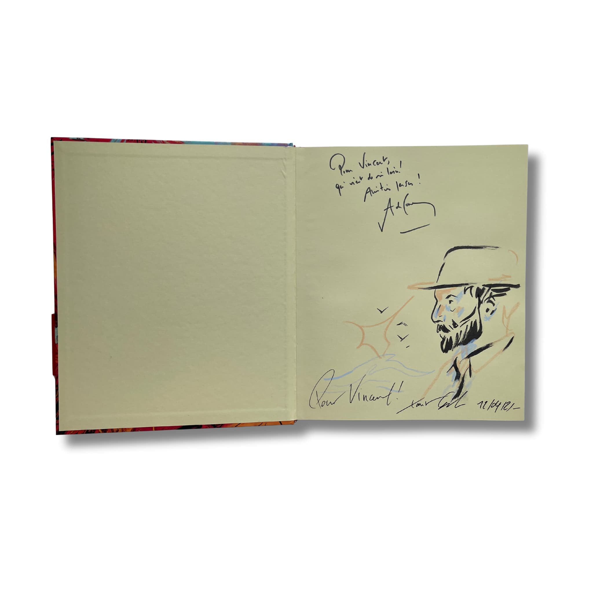 IL Déserte, avec dédicace de De Caunes-Coste et  Portfolio Il déserte et une pochette avec 5 dessins A4— EO 2025