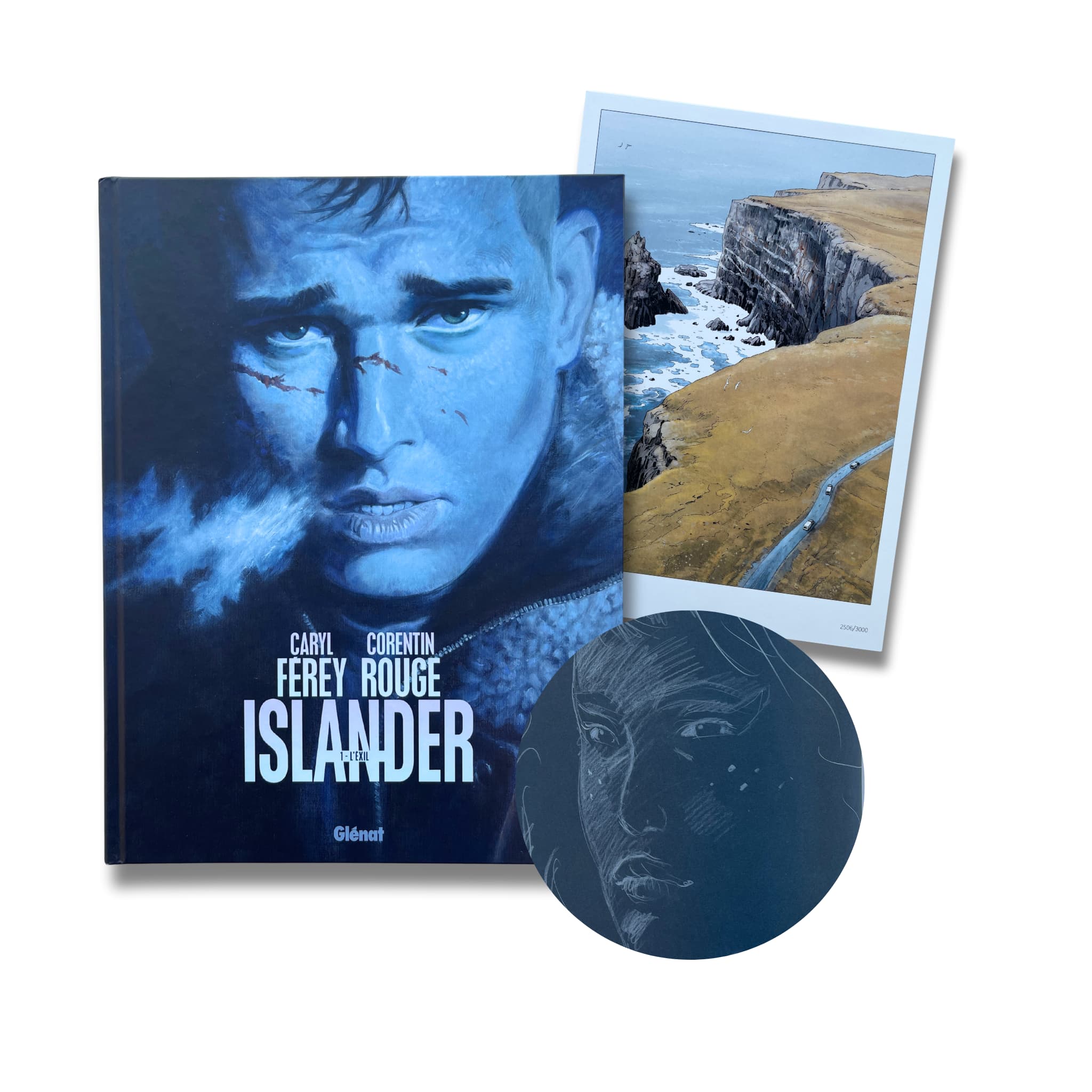 ISLANDER - 1. L'éxil, dédicace signée par Corentin Rouge, ex-libris et ...
