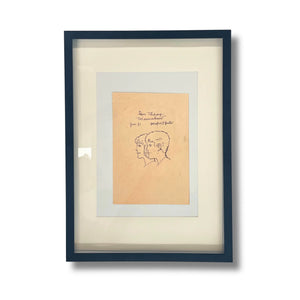 Original dessin Alix, signé par Jacques Martin  – Dédicace avec cadre