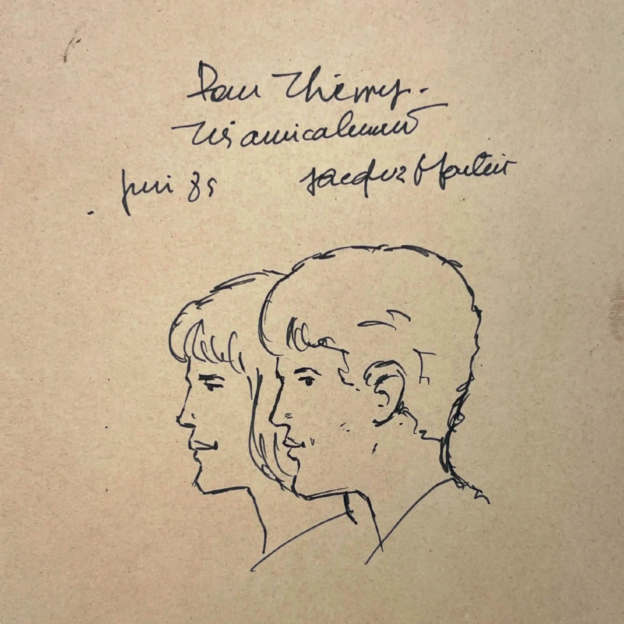 Original dessin Alix, signé par Jacques Martin  – Dédicace avec cadre