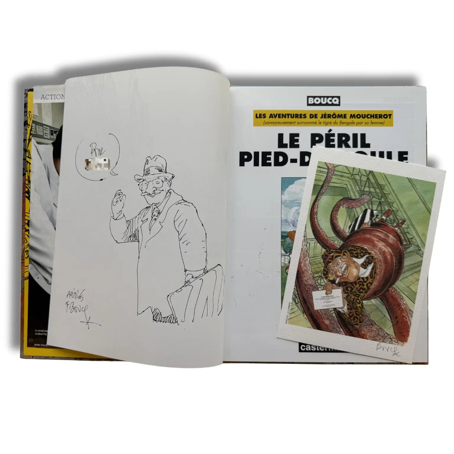 Les Aventures de Jérôme Moucherot – Tome 3 : Le Péril Pied-de-Poule | Album dédicacé par François Boucq avec ex-libris (17x12 cm)