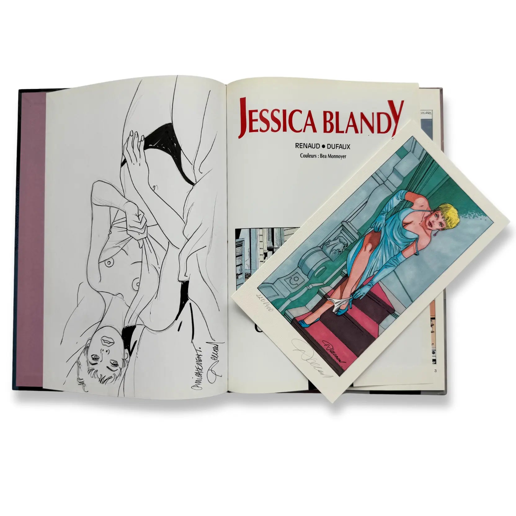 Jessica Blendy T12 - Dédicace de Renaud + Ex-libris  signé et numéroté - EO 1996