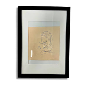 Julie Wood  – Dessin original signé par Jean Graton ( 32 x 23 cm ) – Dédicace avec cadre