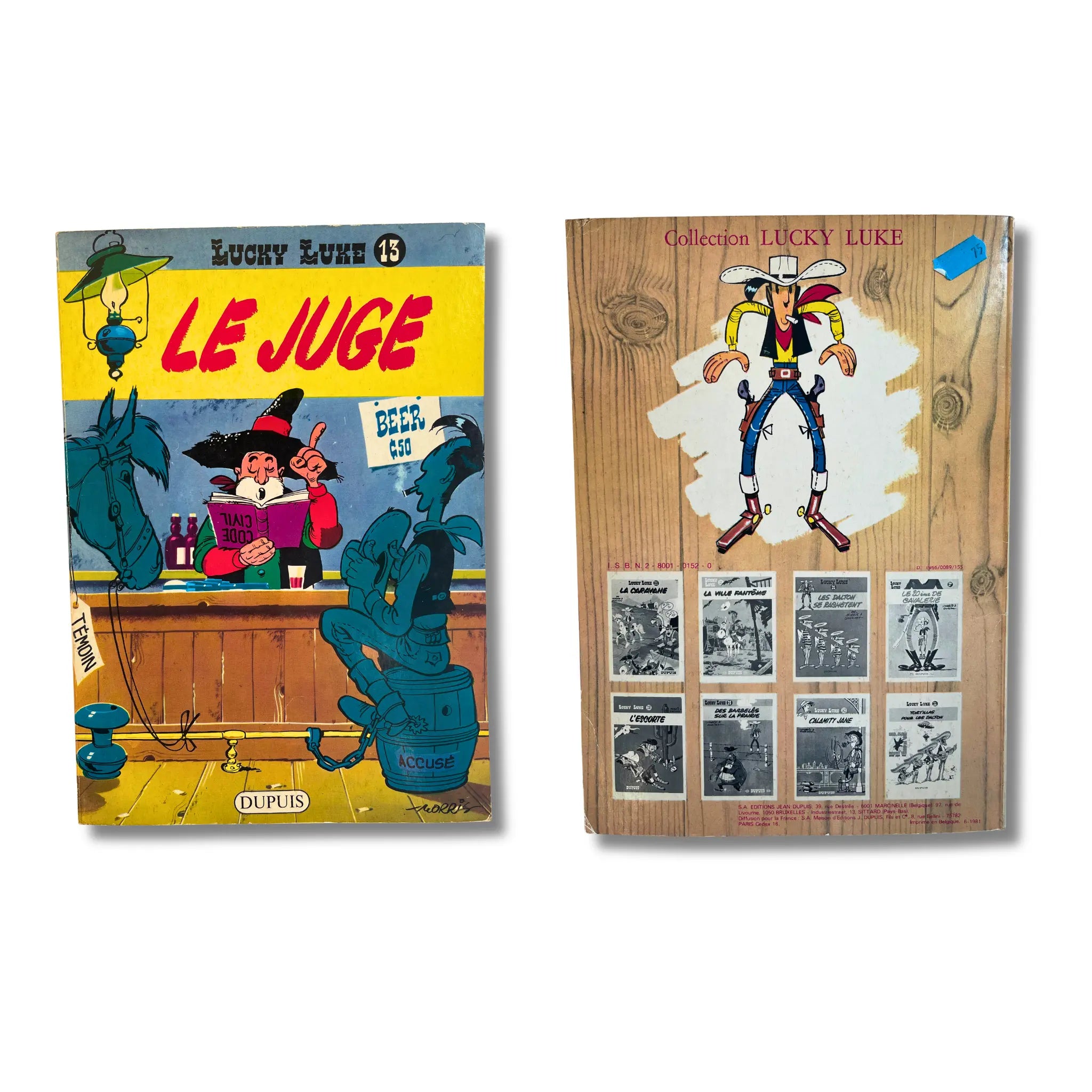 Lucky Luke - 13. Le Juge, dédicacé et signé par Morris — 1978
