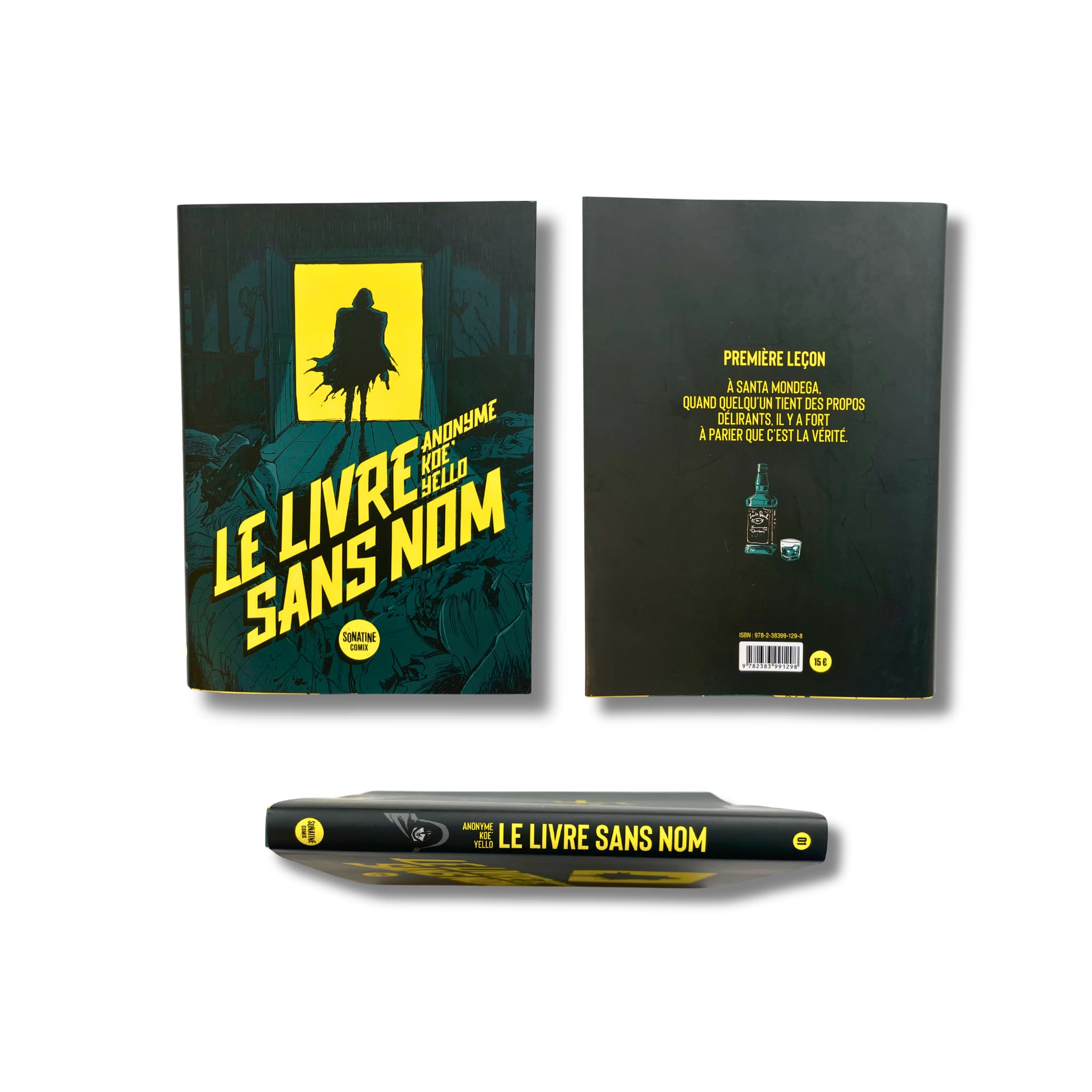 Le livre sans nom, 2 dédicaces en couleur signée par Koé-Yello avec marque-page et pin — EO 2025