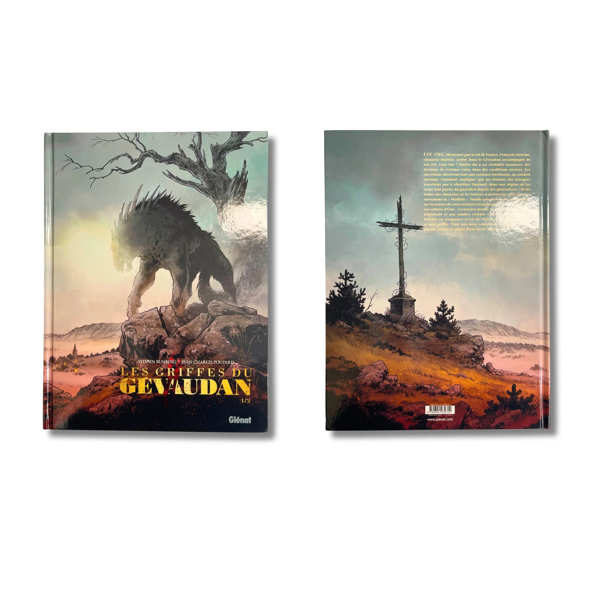 Les griffes du Gévaudan T1 et 2, dédicace, signée par Jean-Charles Poupard avec ex-libris et poster — EO 2024-2026