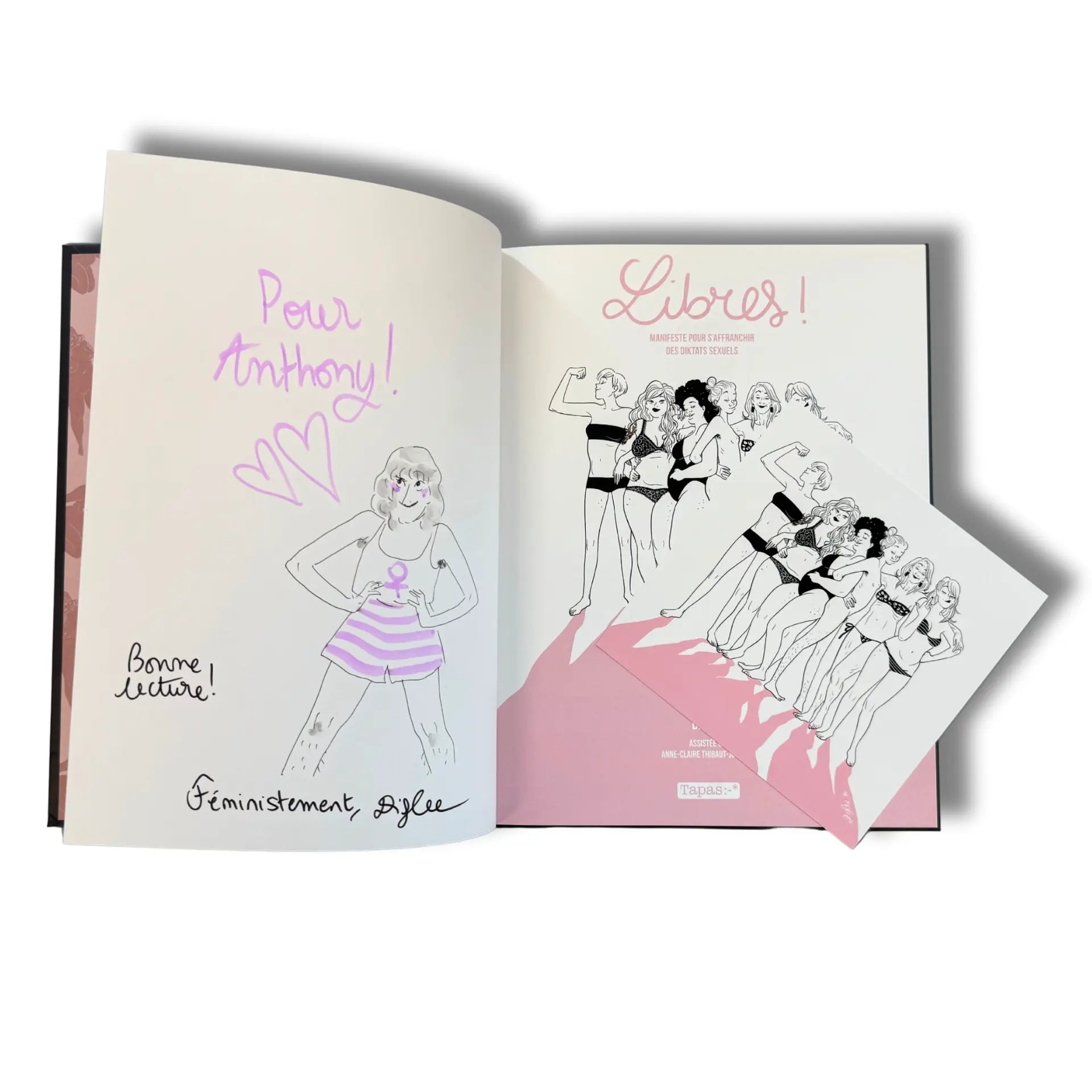 Libres - Dédicace de Diglee - avec ex libris 14x14 cm - EO 2017