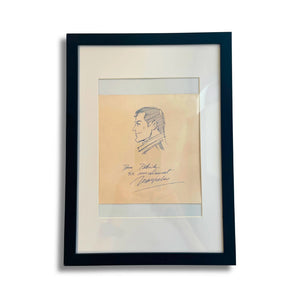 Michel Vaillant – Dessin original signé par Jean Graton ( 32 x 23 cm ) – Dédicace avec cadre