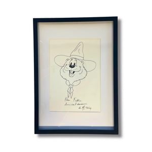 Original dessin de Mitacq – Dédicace avec cadre, Format : 30 x 21 cm