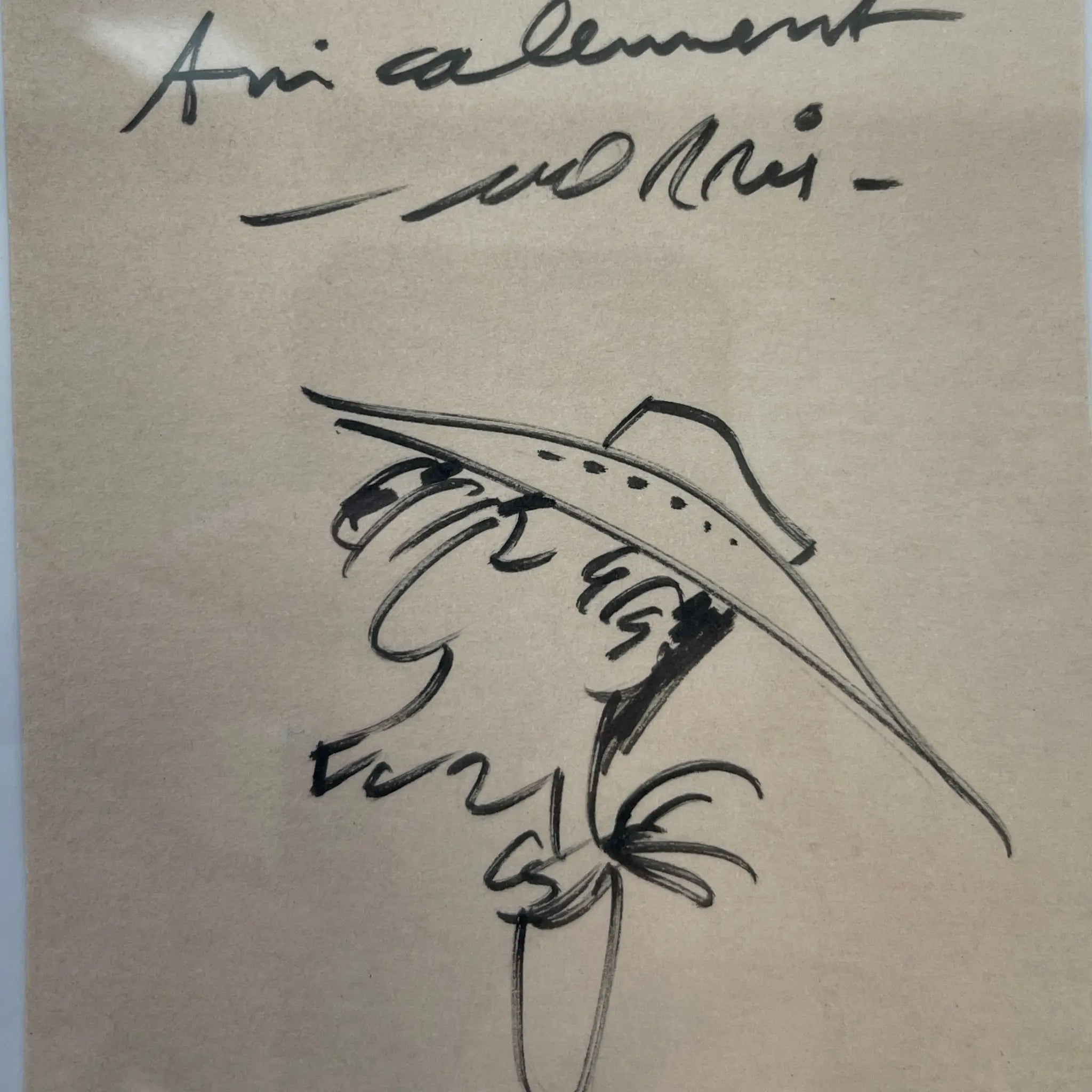 Lucky Luke – Dessin original signé par Morris – Dédicace avec cadre