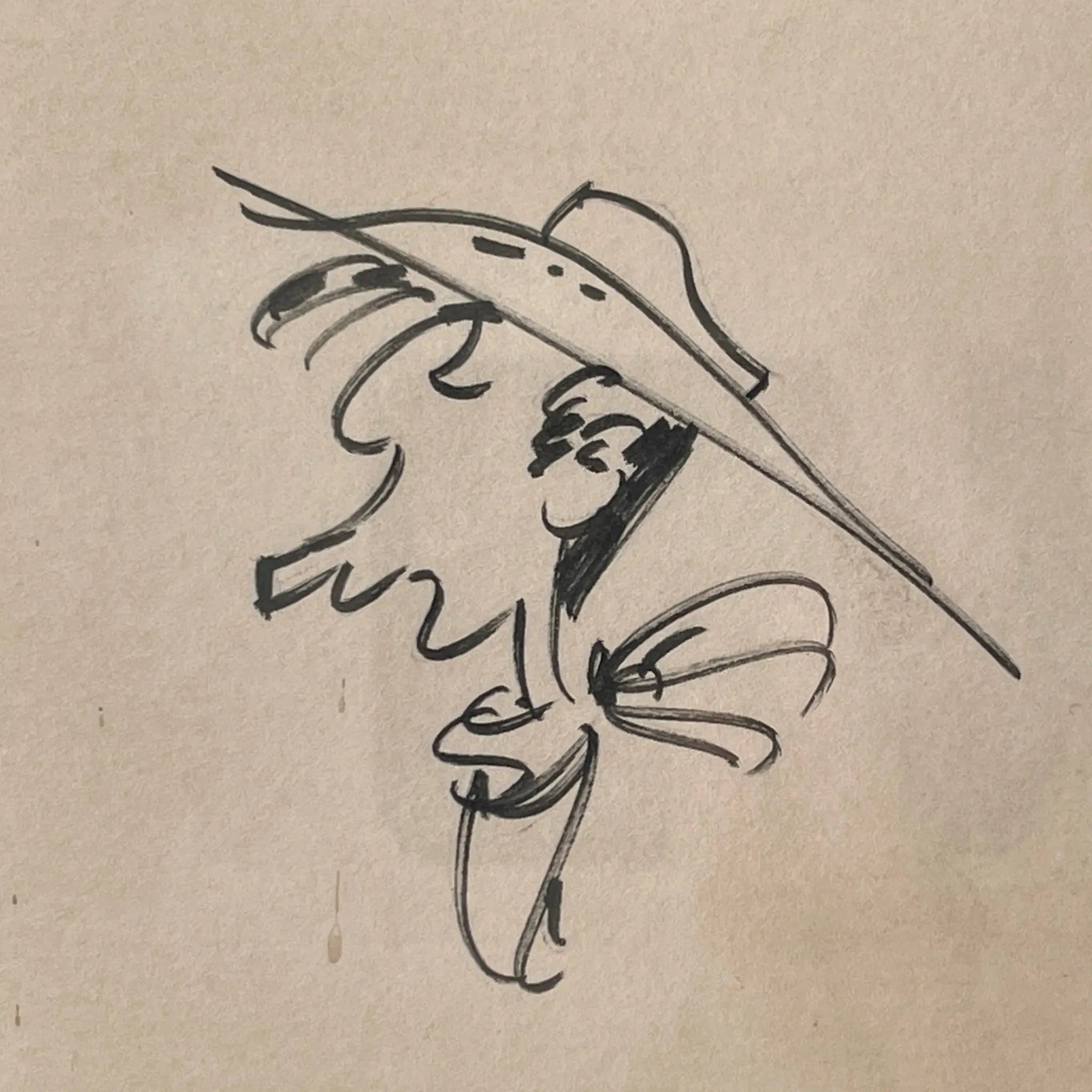 Lucky Luke – Dessin original signé par Morris – Dédicace avec cadre