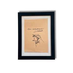Lucky Luke – Dessin original signé par Morris – Dédicace avec cadre