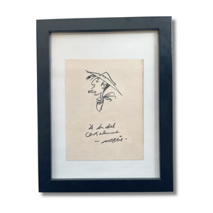 Lucky Luke – Dessin original signé par Morris – Dédicace avec cadre