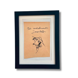 Lucky Luke – Dessin original signé par Morris – Dédicace avec cadre