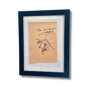 Lucky Luke – Drawing signed by Morris – Dedicated with frame