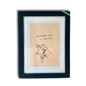 Lucky Luke – Dessin original signé par Morris – Dédicace avec cadre