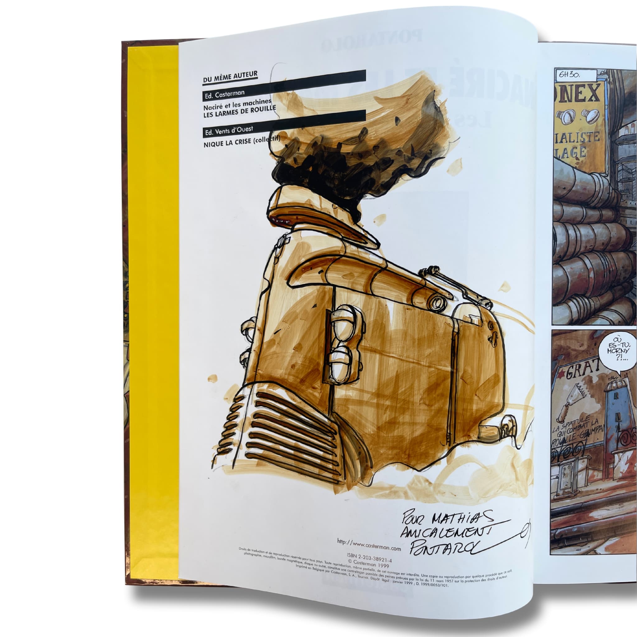 Naciré et les machines - 1. Les larmes de rouille, dédicace colorée  de Férédric Pontarolo - EO 1999