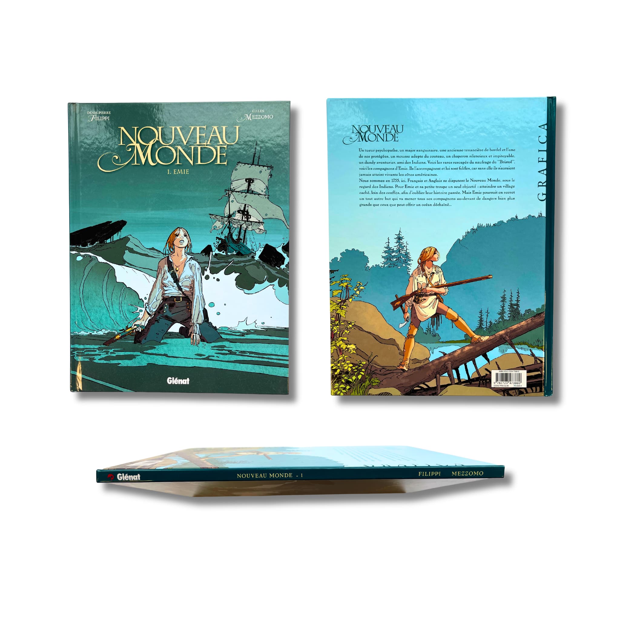 Nouveau Monde T1, T2 et T3, trois dédicaces en couleurs signées par Mezzomo — EO 2010-2011-2012