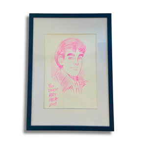 Original dessin de Eddy PAAPE – Dédicace avec cadre, Format : 30 x 21 cm