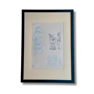 Dessin original de Philip Mortimer - Dédicace avec cadre