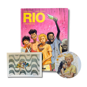 Rio - 1. Dieu pour tous, dédicace en couleur, signée par Corentin Rouge avec ex-libris signé tirage limité  — EO 2016
