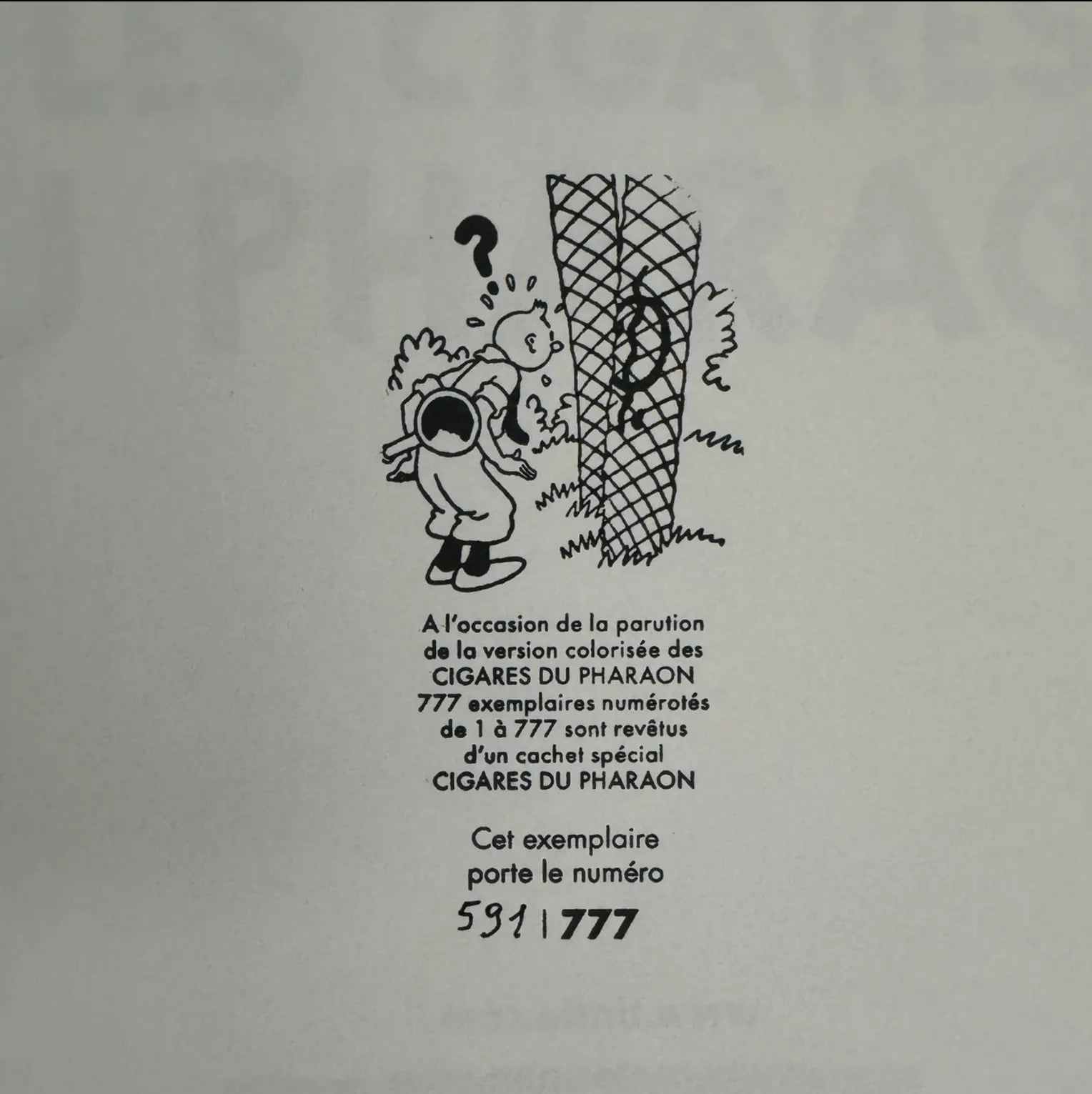 Tintin - Les Cigares du Pharaon - Colorisé - Édition limitée et numérotée - 2022