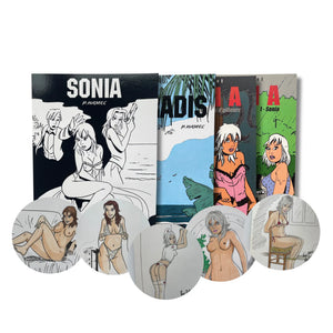 Sonia – T. 1 à 3, cinq dédicaces, couleur signées par Pascal Hamel — Réé / EO 2004-2012