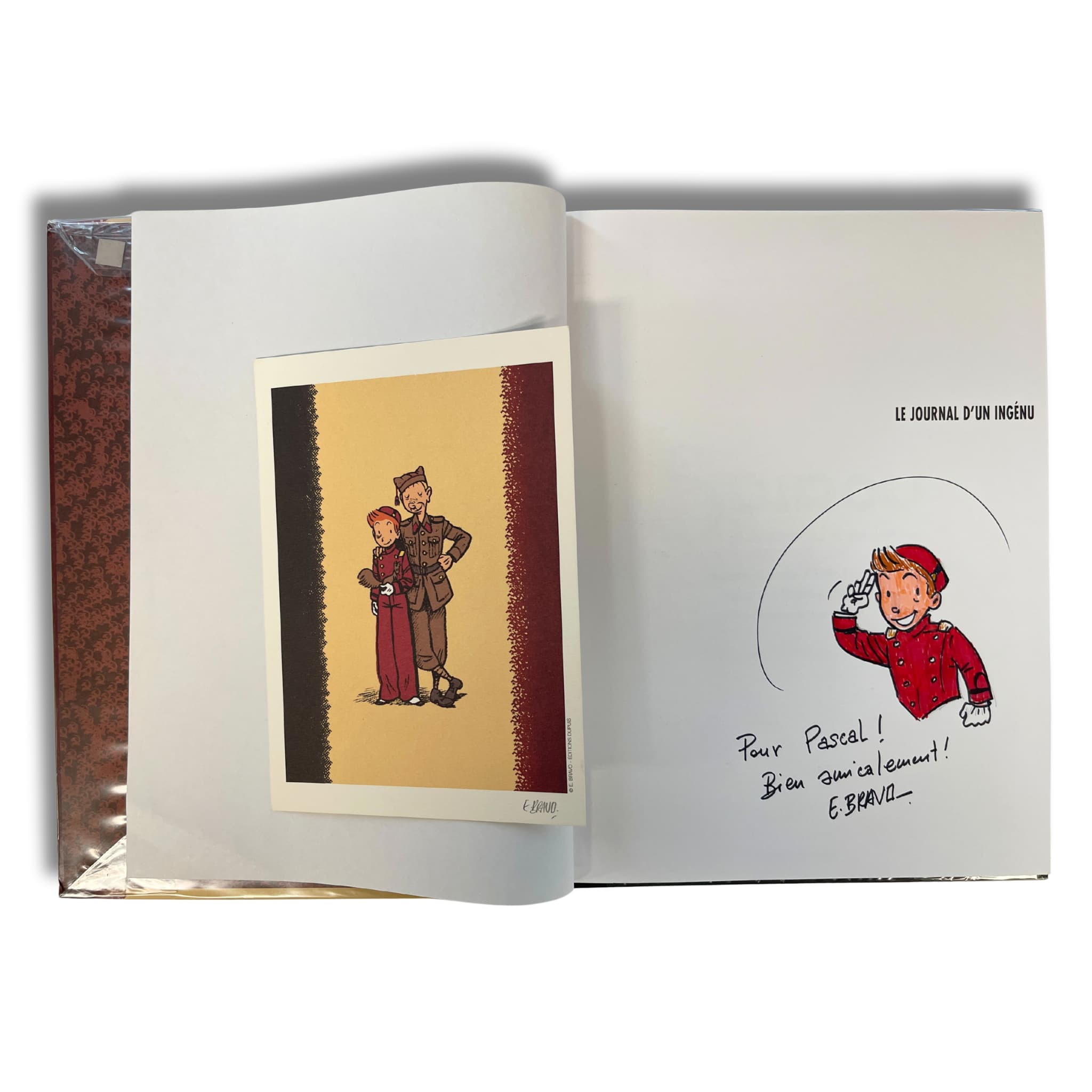 Spirou Le Journal d'un ingénu - Dédicace colorée de Bravo - EO 2008