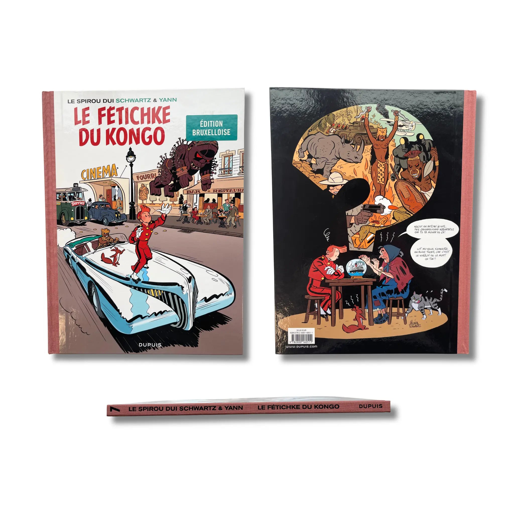 Spirou et Fantasio - Brux. Le fétichke du Kongo, dédicace en couleur, signée par Olivier Schwartz avec ex-libris numéroté — EO 2014