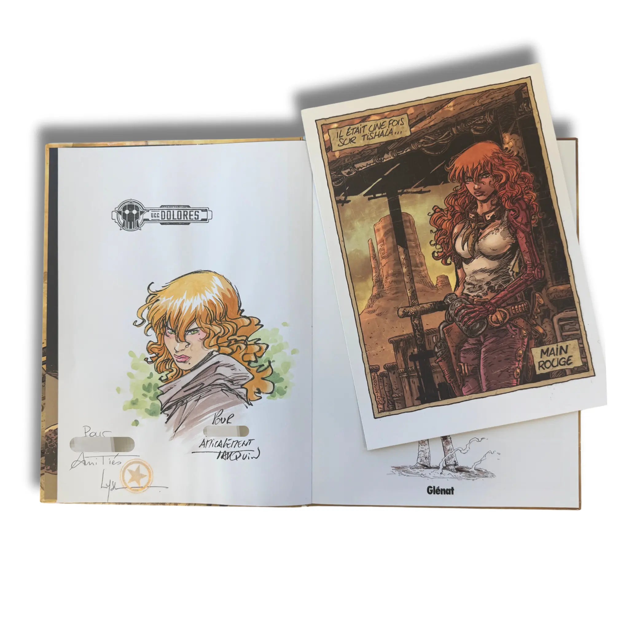 U.C.C DOLORES Les Sables de Tishala, dédicace colorée de TARQUIN - EO 2023